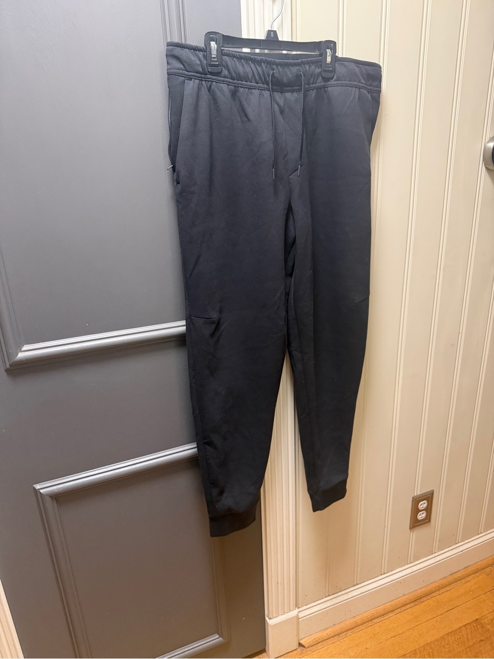 Men's Black Jogger Sweatpants with Drawstring Waist